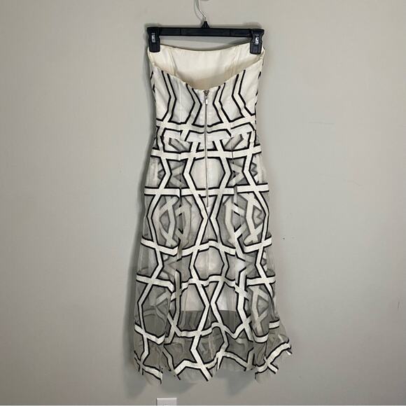 NICHOLAS Black and White Halter Sheath Midi Dress Size 0 - Picture 2 of 9